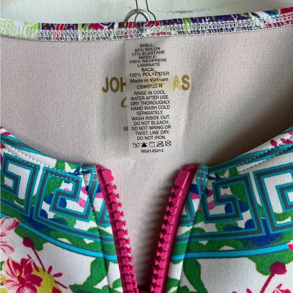 NWT Johnny Was Locita Surf One Piece Neoprene Swimsuit Colorful Patchwork